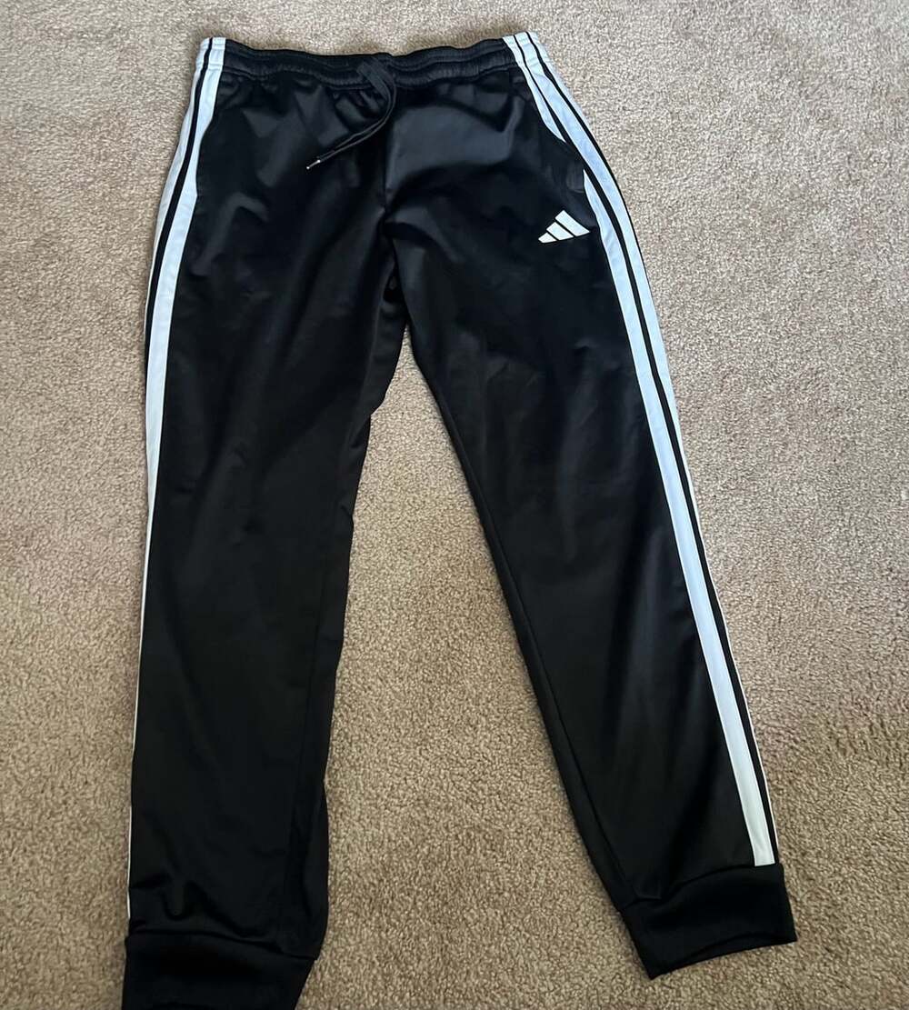 Adidas 3-Stripes Cuffed Track Pants Black White